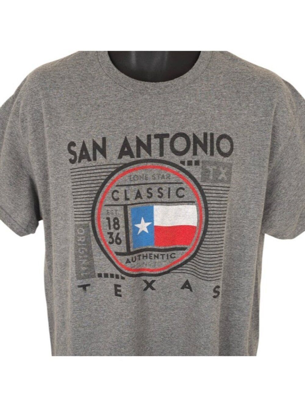 San Antonio T Shirt Mens Size Large Gray Texas Lone Star Travel Destination Tee